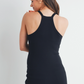 Black V-Neck Racerback Tank