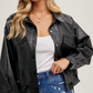 Faux Leather Boxy Jacket