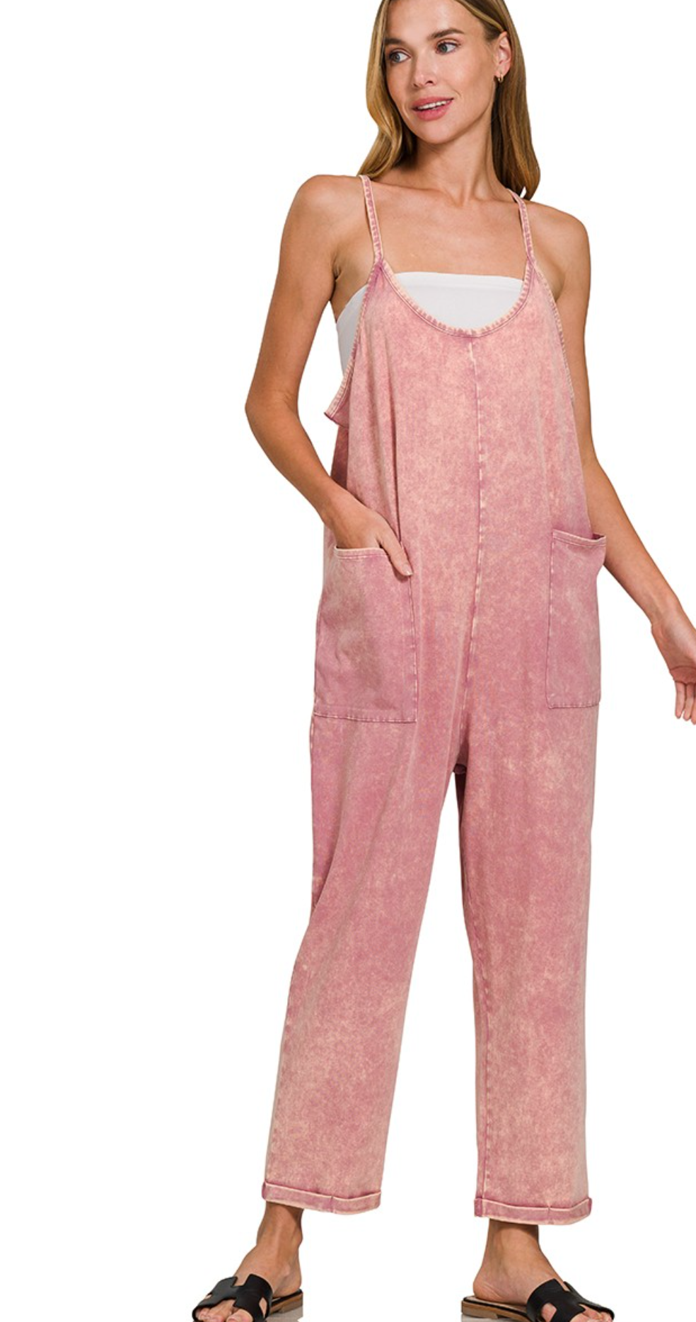 Light Rose Washed Jumpsuit