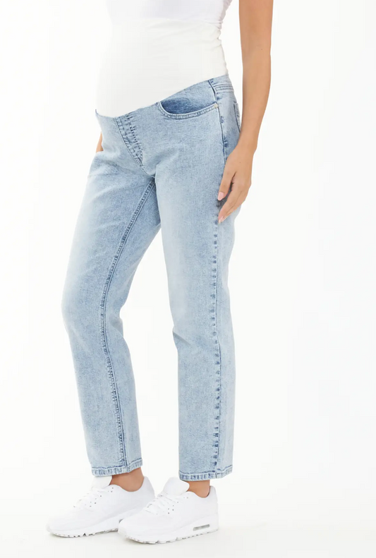 Nova Blue Haze Crop Maternity Jean