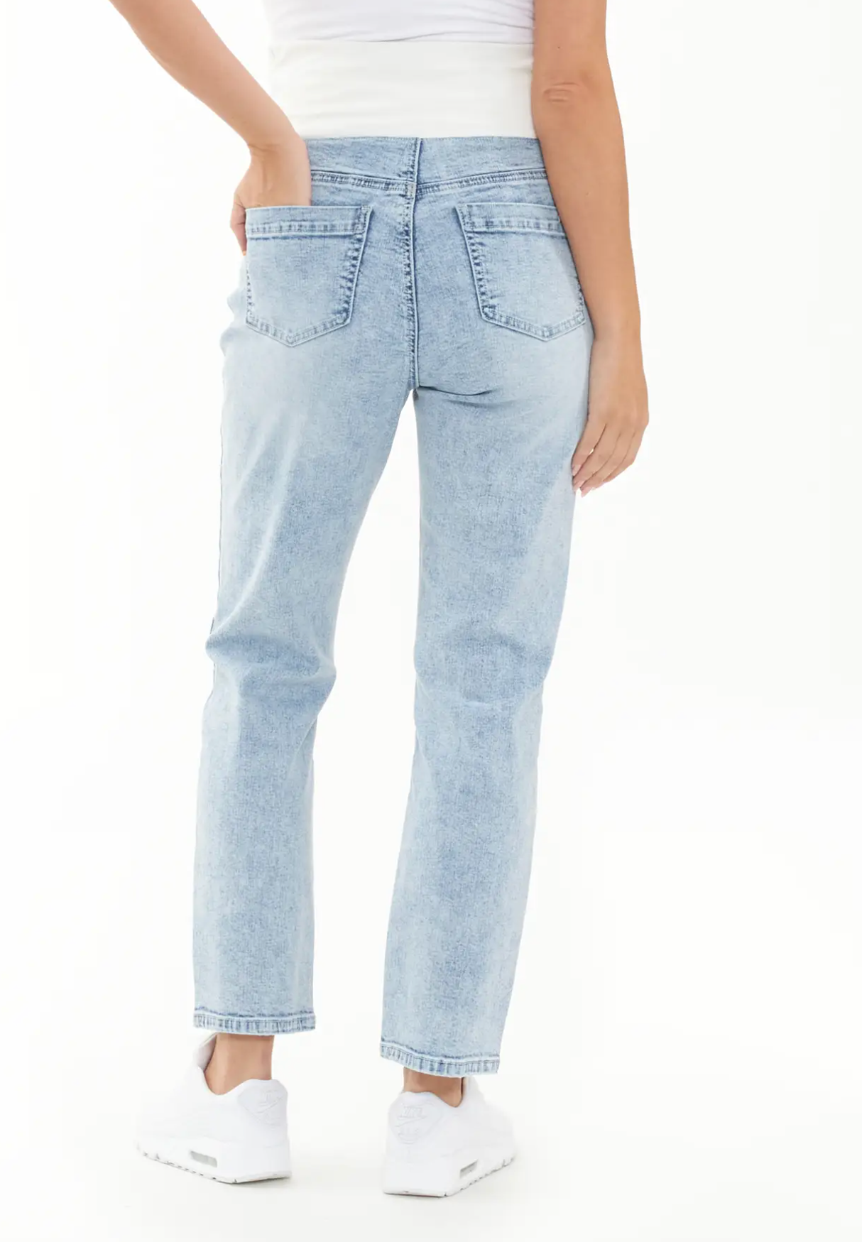 Nova Blue Haze Crop Maternity Jean