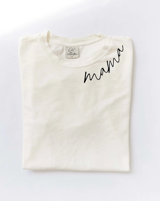 Cream Cursive MAMA Tee