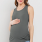 Dusty Olive Scoop Neck Maternity Tank