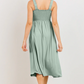 Sage Smocked Midi Dress