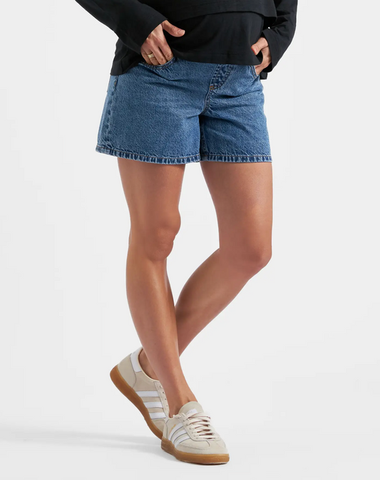Brooklyn Denim Maternity Shorts - Mid Wash