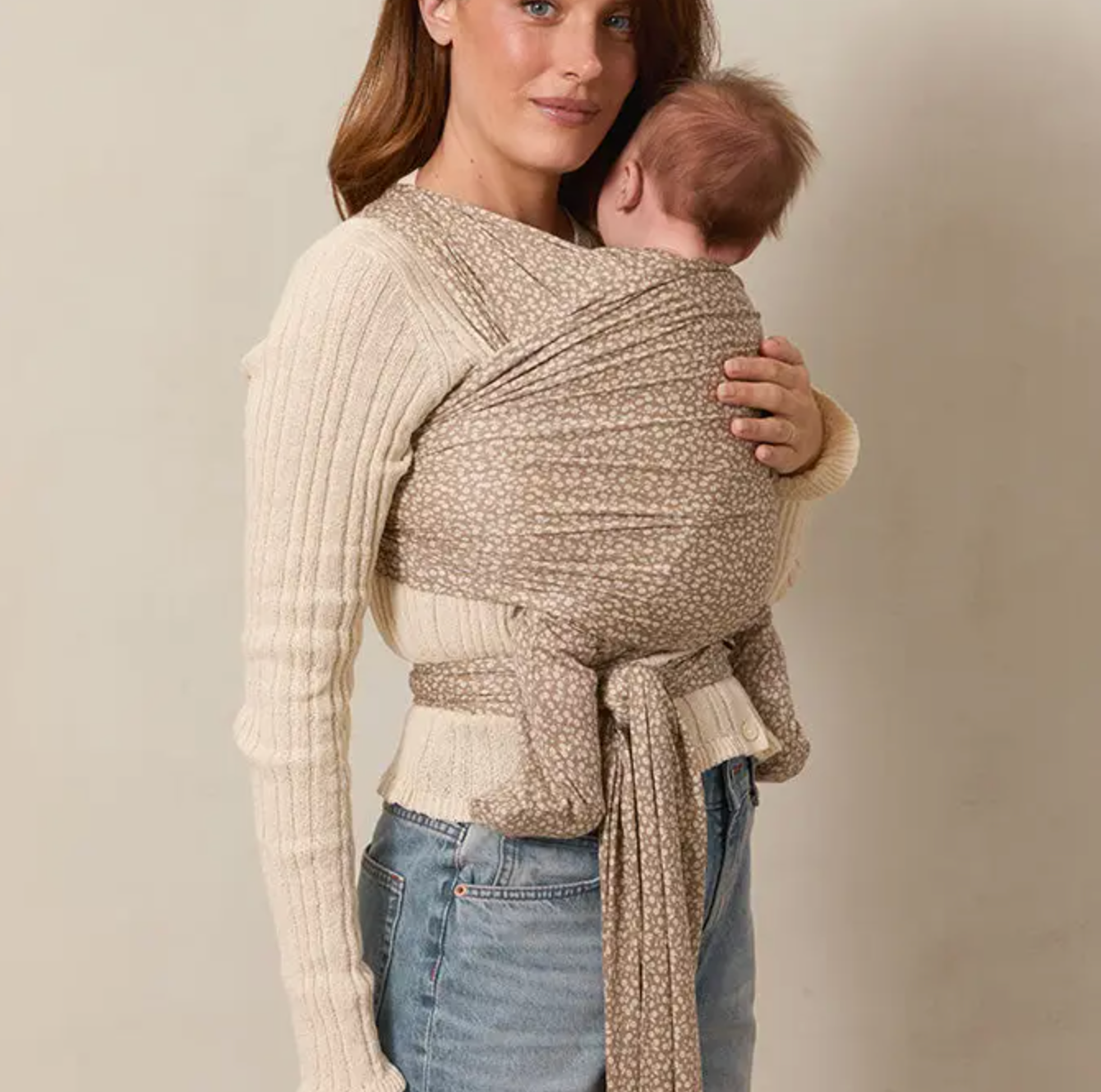 Solly Baby Cream Floral Wrap