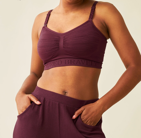 Sublime Hands-Free Pumping & Nursing Bra - Deep Burgundy