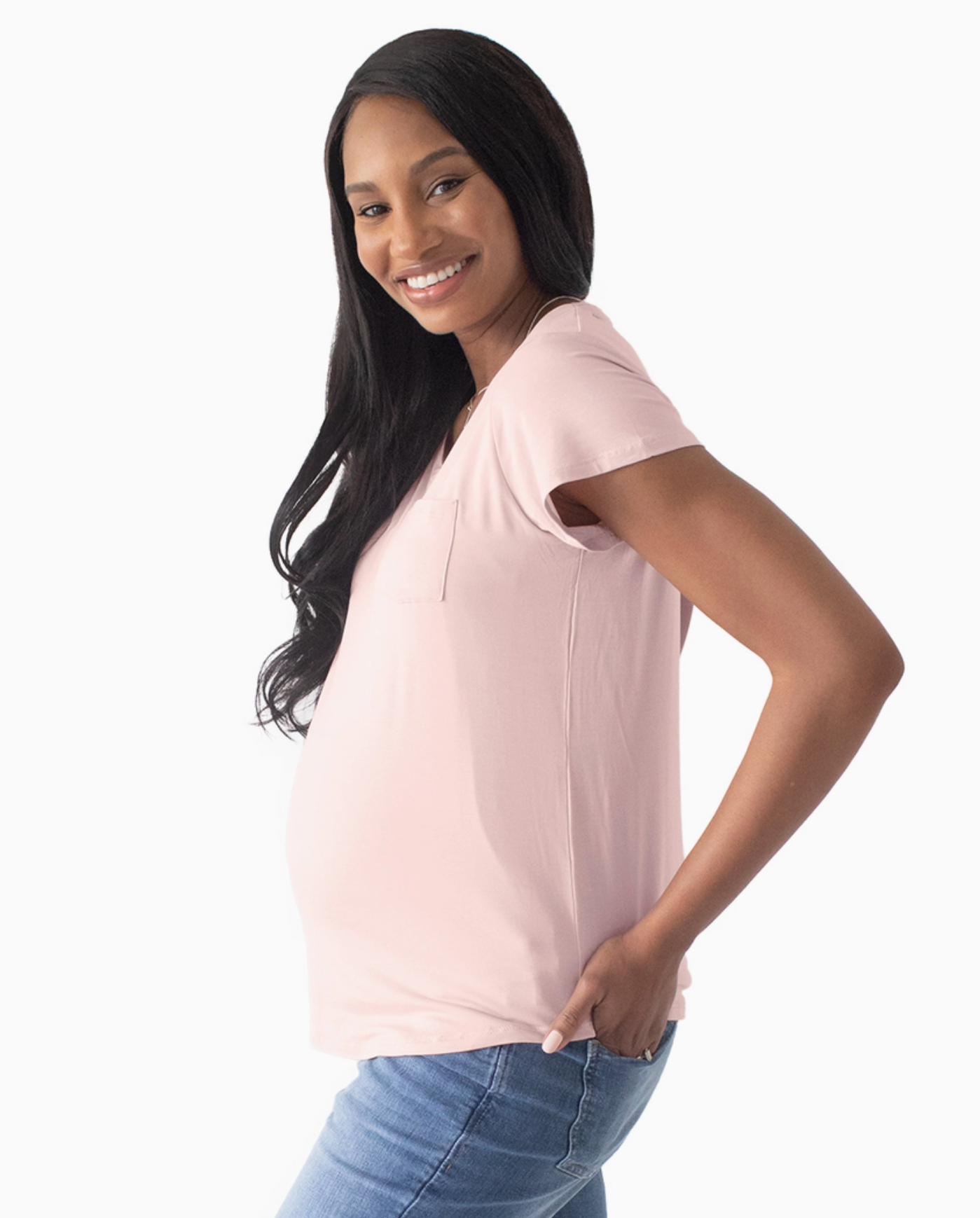 Dusty Pink Everyday Nursing & Maternity Pocket Tee