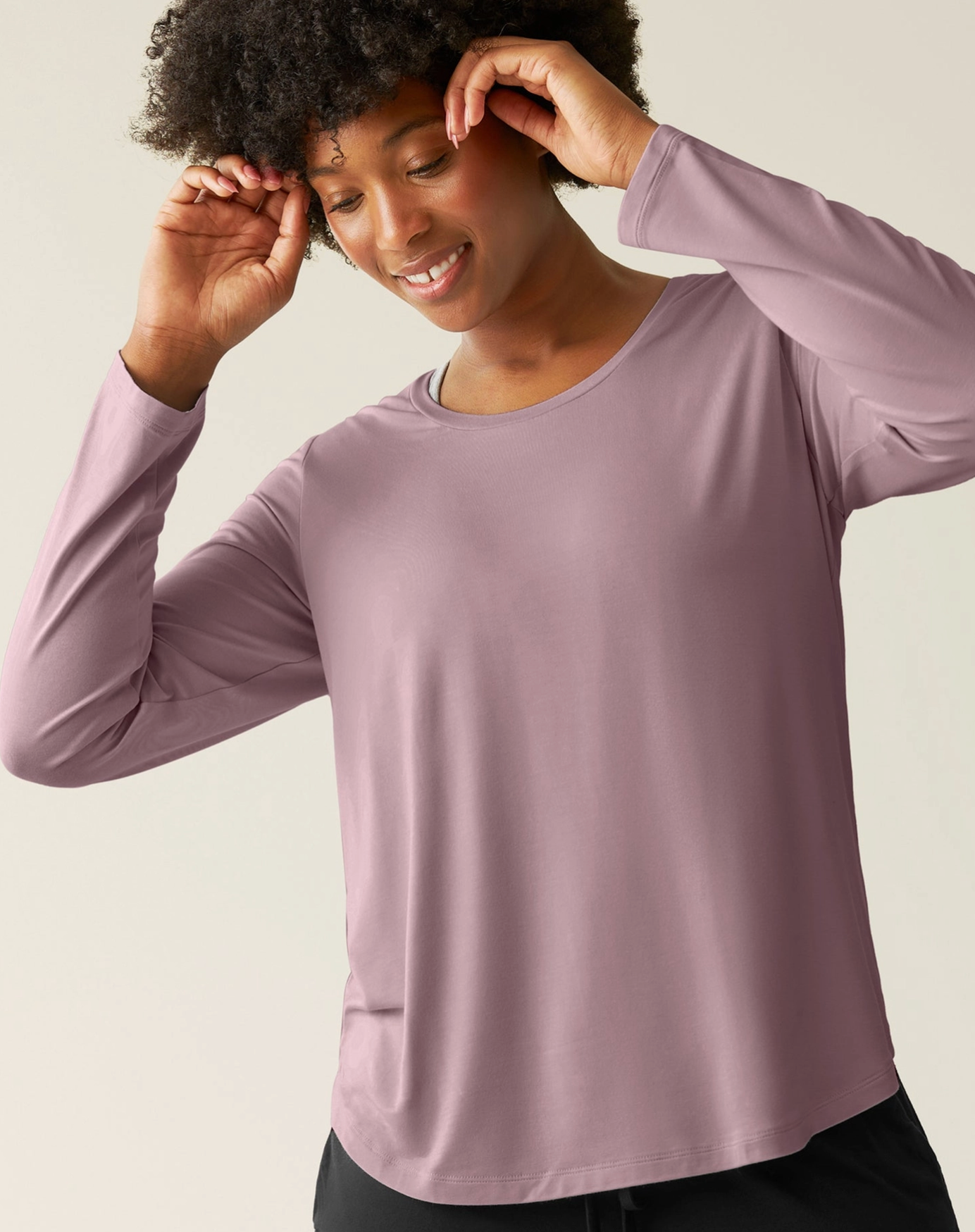 Bamboo Nursing & Maternity Long Sleeve Top - Dusty Mauve