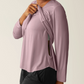 Bamboo Nursing & Maternity Long Sleeve Top - Dusty Mauve