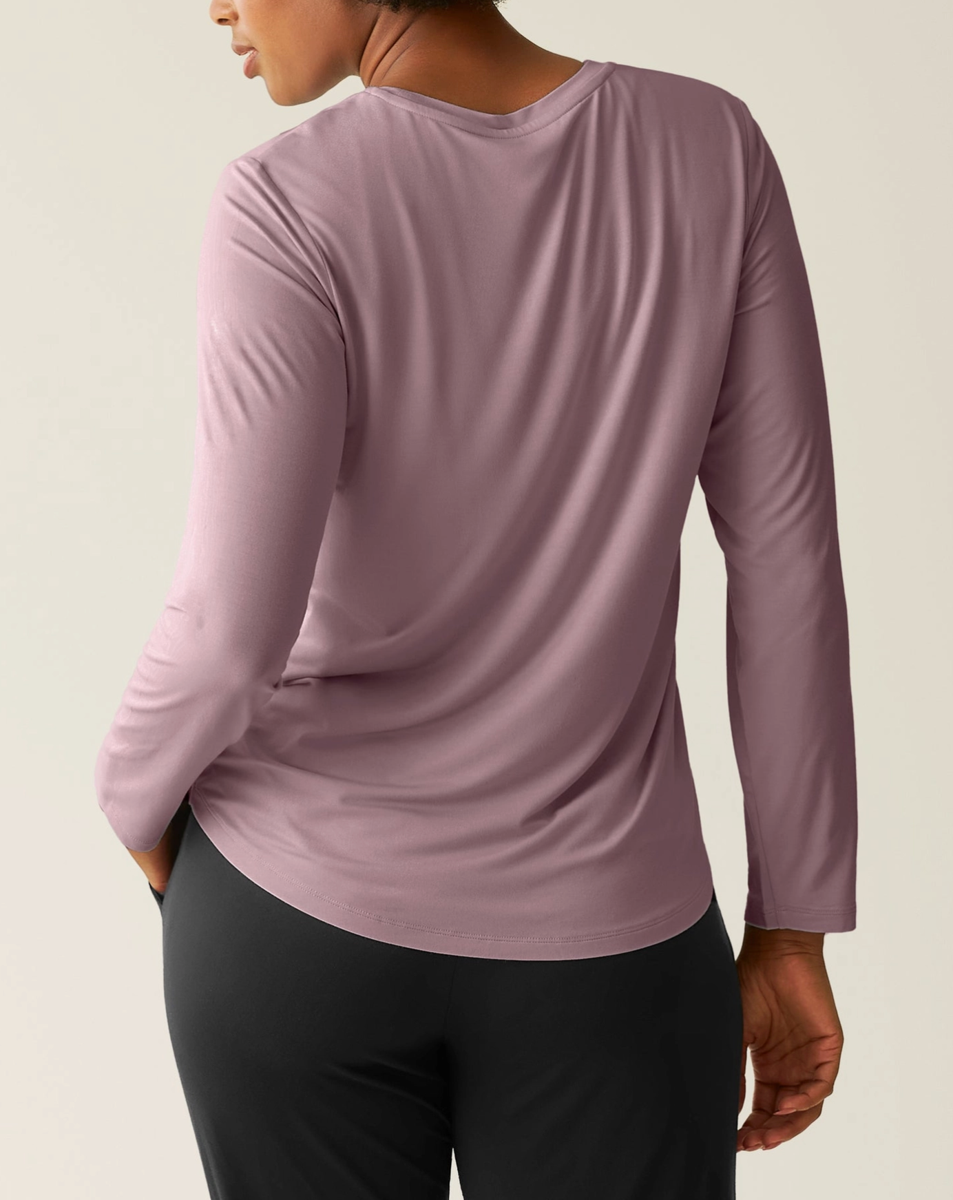 Bamboo Nursing & Maternity Long Sleeve Top - Dusty Mauve