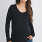 Black Scoop Neck Maternity & Nursing Top