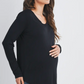 Black Scoop Neck Maternity & Nursing Top