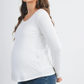 Ivory Scoop Neck Maternity & Nursing Top