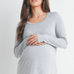Heather Grey Scoop Neck Maternity & Nursing Top