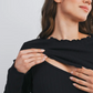 Black Lettuce Edge Rib Knit Maternity & Nursing Top