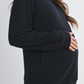 Black Cozy Double Layer Maternity & Nursing Top