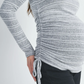 Grey Striped Ruched Maternity Long Sleeve Top
