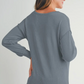 Dusty Grey Rib Knit Maternity Top