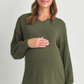 Olive Rib Knit Maternity Top