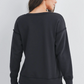 Black Terry V-Neck Pocket Pullover