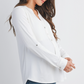 Ivory Button Stretch Maternity & Nursing Top