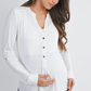 Ivory Button Stretch Maternity & Nursing Top