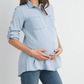 Button Down Light Chambray Maternity Top
