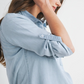 Button Down Light Chambray Maternity Top