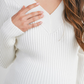 White Knit V-Neck Sweater