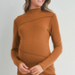 Brick Mock Neck Long Sleeve Top