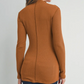 Brick Mock Neck Long Sleeve Top