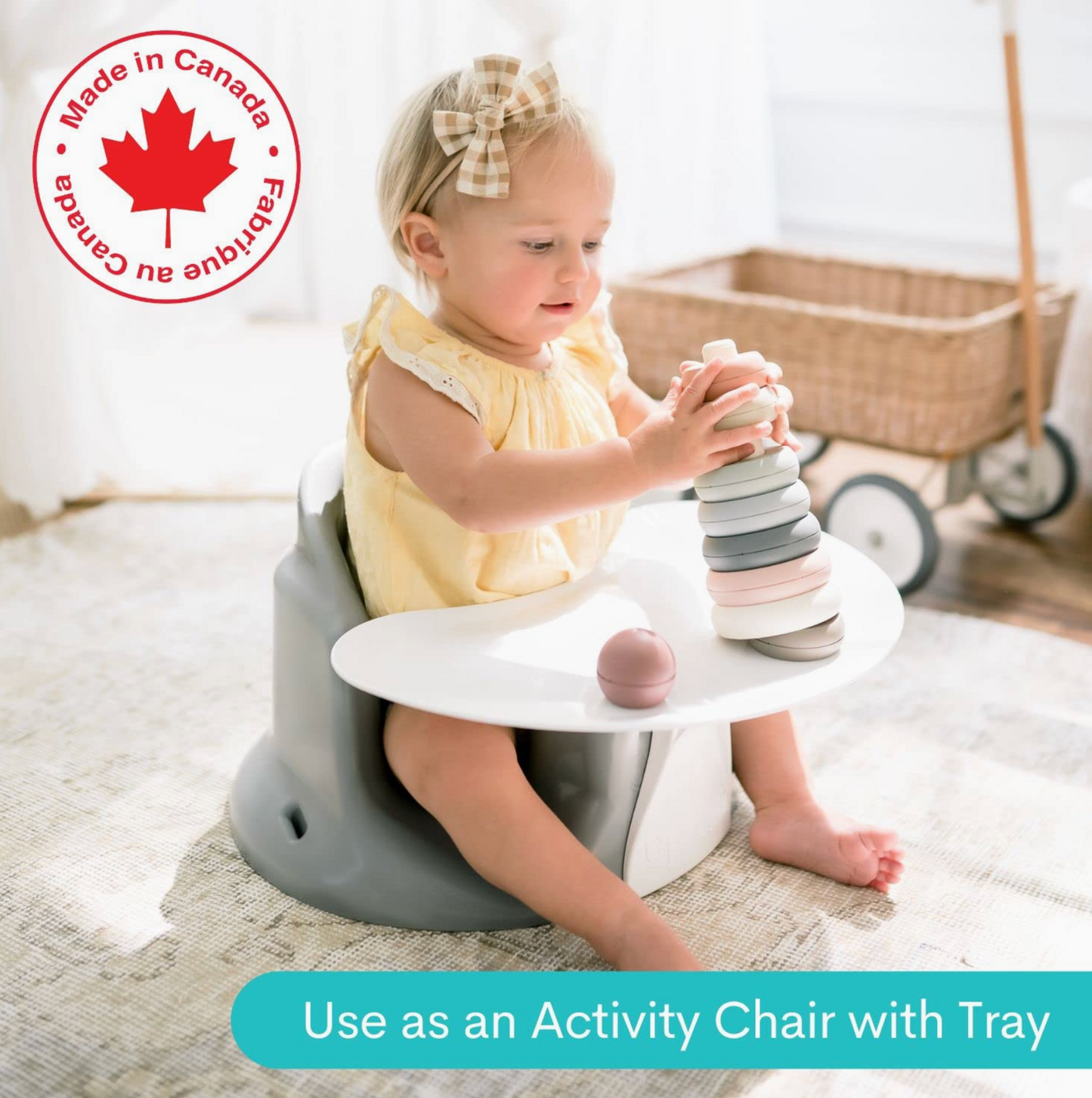 Upseat Baby Floor and Booster Seat with Tray