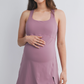 Mauve Racerback Active Maternity Mini Dress