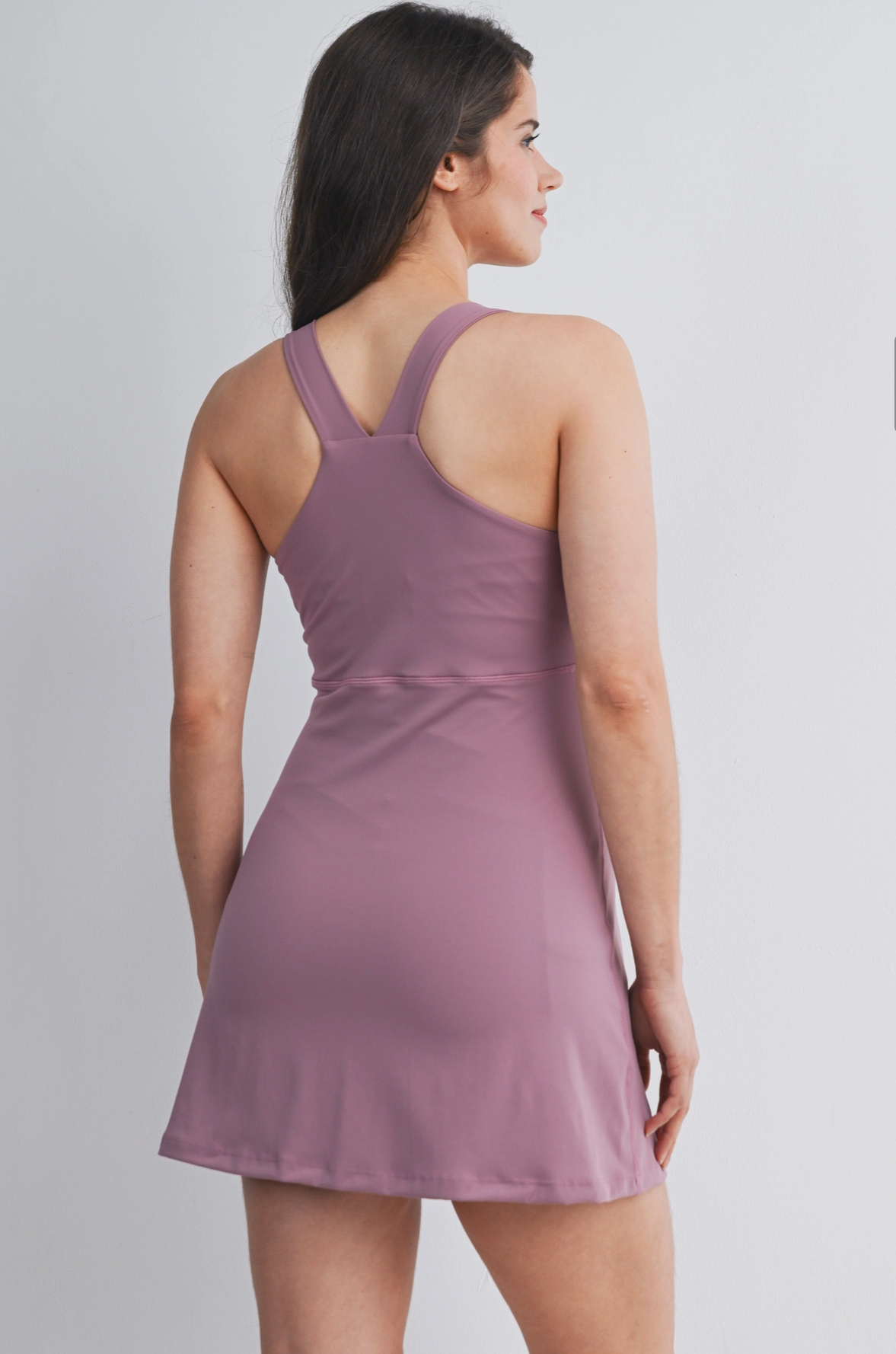 Mauve Racerback Active Maternity Mini Dress