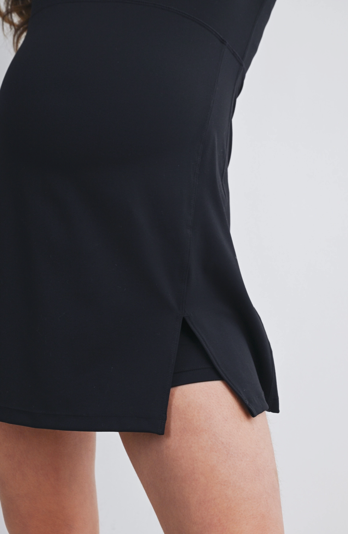 Black Racerback Active Maternity Mini Dress