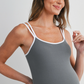 Ribbed Double Strap Tank Dress