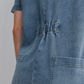 Denim Button Maternity Romper