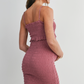 Mauve Smocked Ruffle Hem Maternity Dress