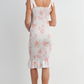Peach Smocked Tie Shoulder Maternity Dress