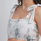 Sage Smocked Tie Shoulder Maternity Dress