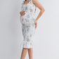 Sage Smocked Tie Shoulder Maternity Dress