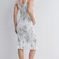 Sage Smocked Tie Shoulder Maternity Dress