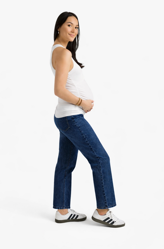 Maternity  28.5" Dad Jean W/ Bellyband In Levi