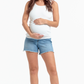 Maternity  5" Dad Jean Shorts W/ Bellyband In Jocelyn