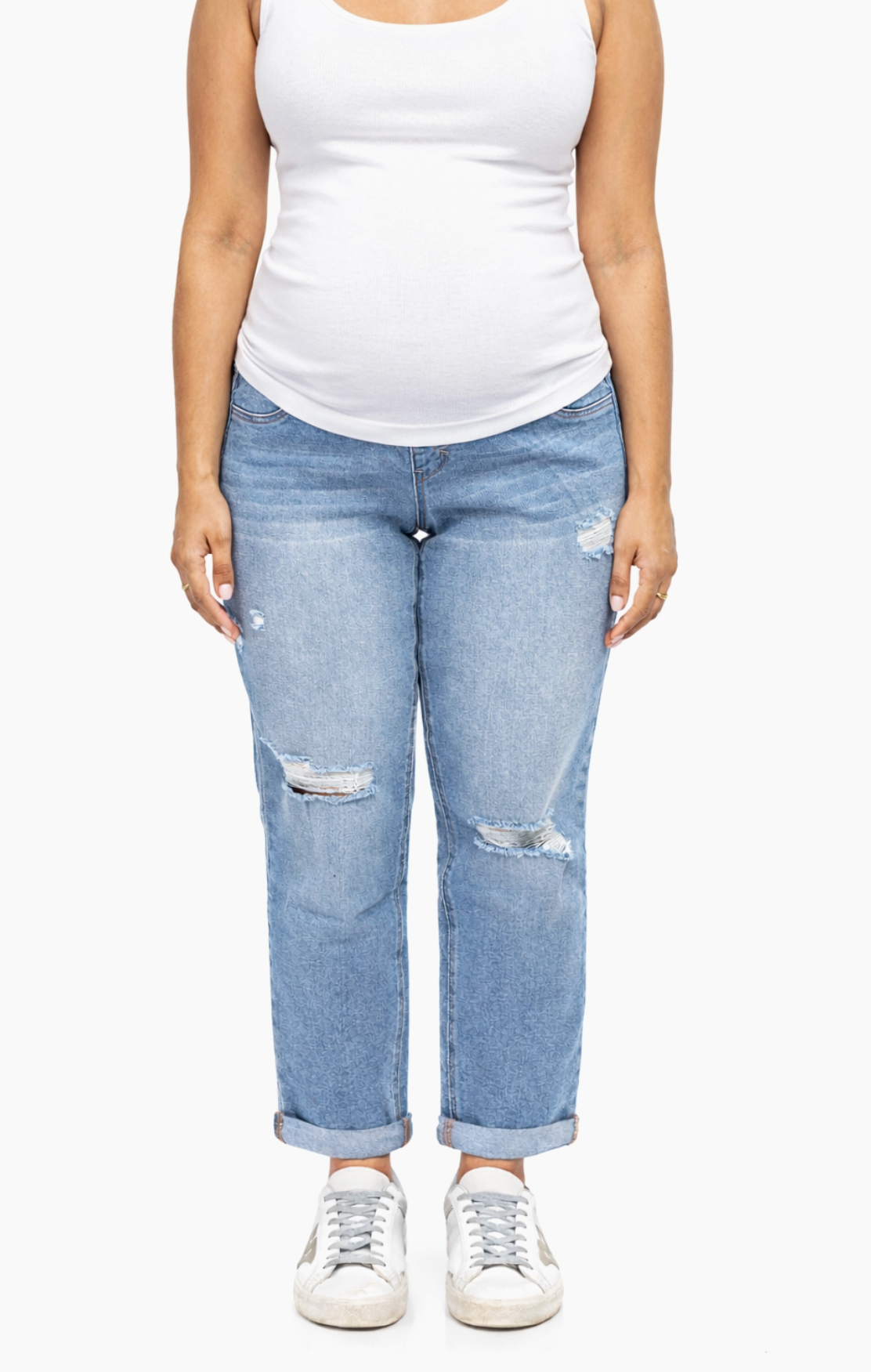 Maternity  28" Boyfriend Jean W/ Bellyband In Anastasia