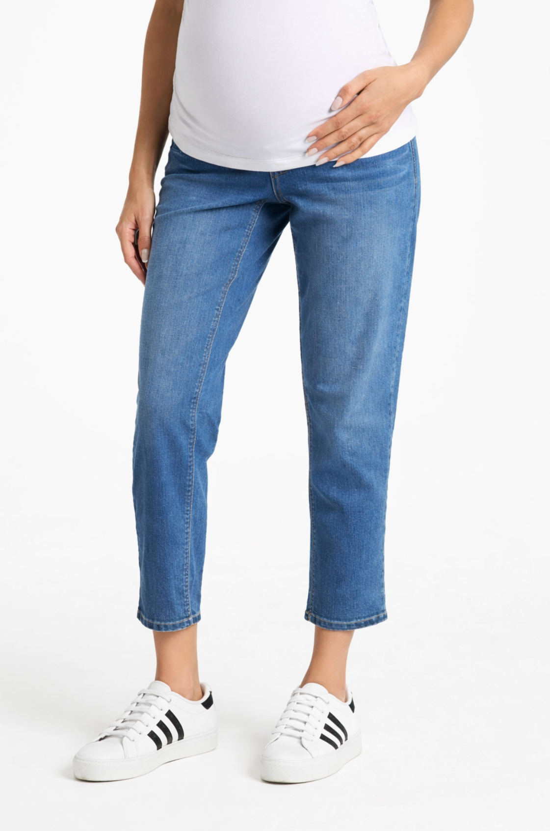 Maternity  28" Ankle Straight Leg Jean W/ Bellyband In Ace