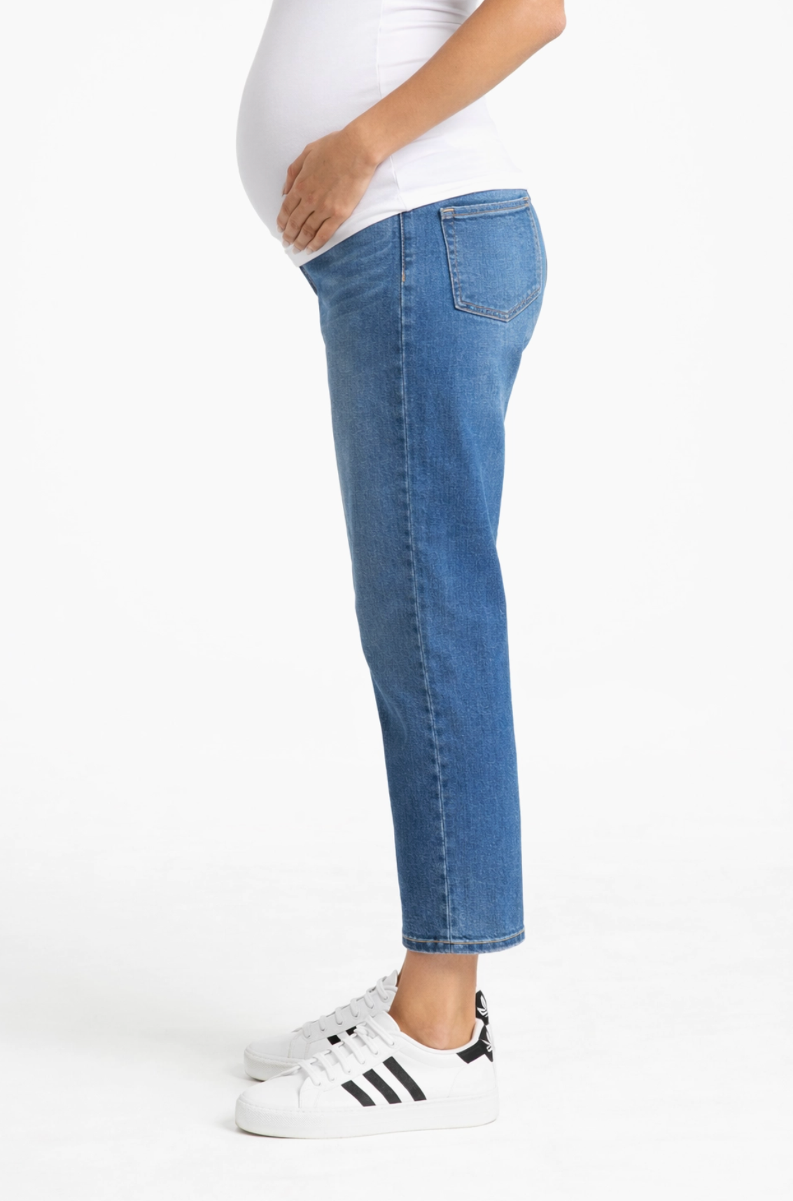 Maternity  28" Ankle Straight Leg Jean W/ Bellyband In Ace