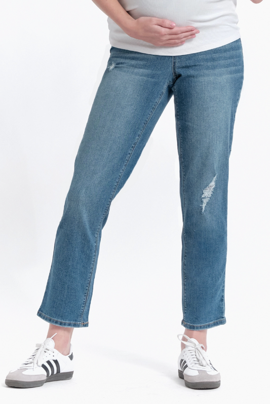 Maternity  28" Straight Leg Jean W/ Bellyband In Nola