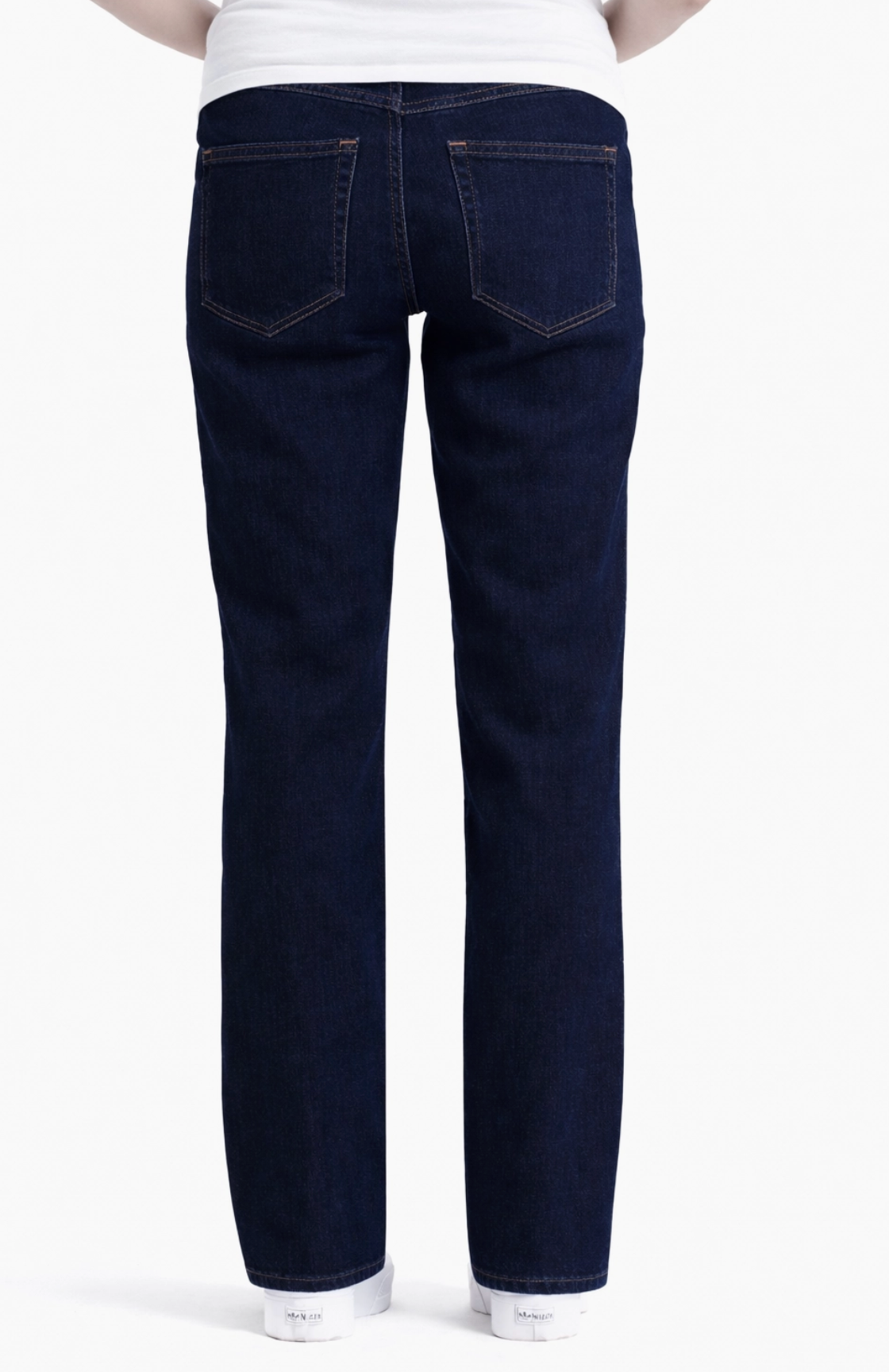 Maternity 34" Baggy Straight Leg Jean W/ Bellyband In Rinse